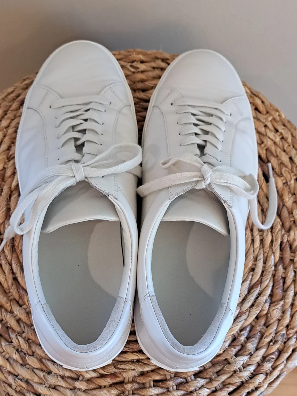 VINCE Mens Fulton Classic Athleisure/Preppy/Luxury White Leather Low Sneakers 12